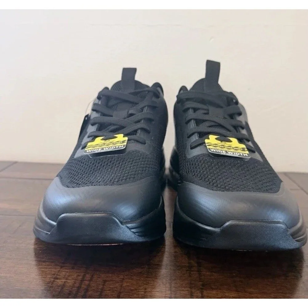 Geers Mens Work Shoes Size 12 W Black Slip Resistant Sneaker Air Cushion